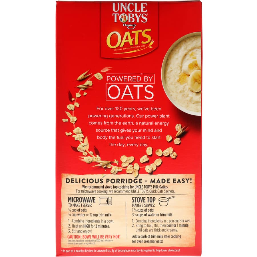 Delicious Uncle Tobys Oats Milk Oaties, made from whole grain oats, rich in fiber and heart-healthy beta-glucan.