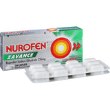 Nurofen Zavance Ibuprofen Caplets for fast relief from headaches, muscular pain, and fever with easy-to-swallow design.