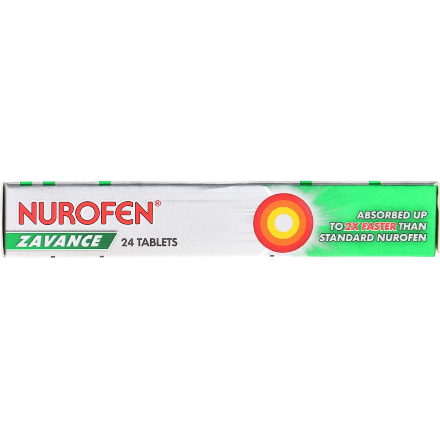 Nurofen Zavance Ibuprofen Tablets for fast pain relief from headaches, muscle pain, and fever; easy to swallow and rapid absorption.