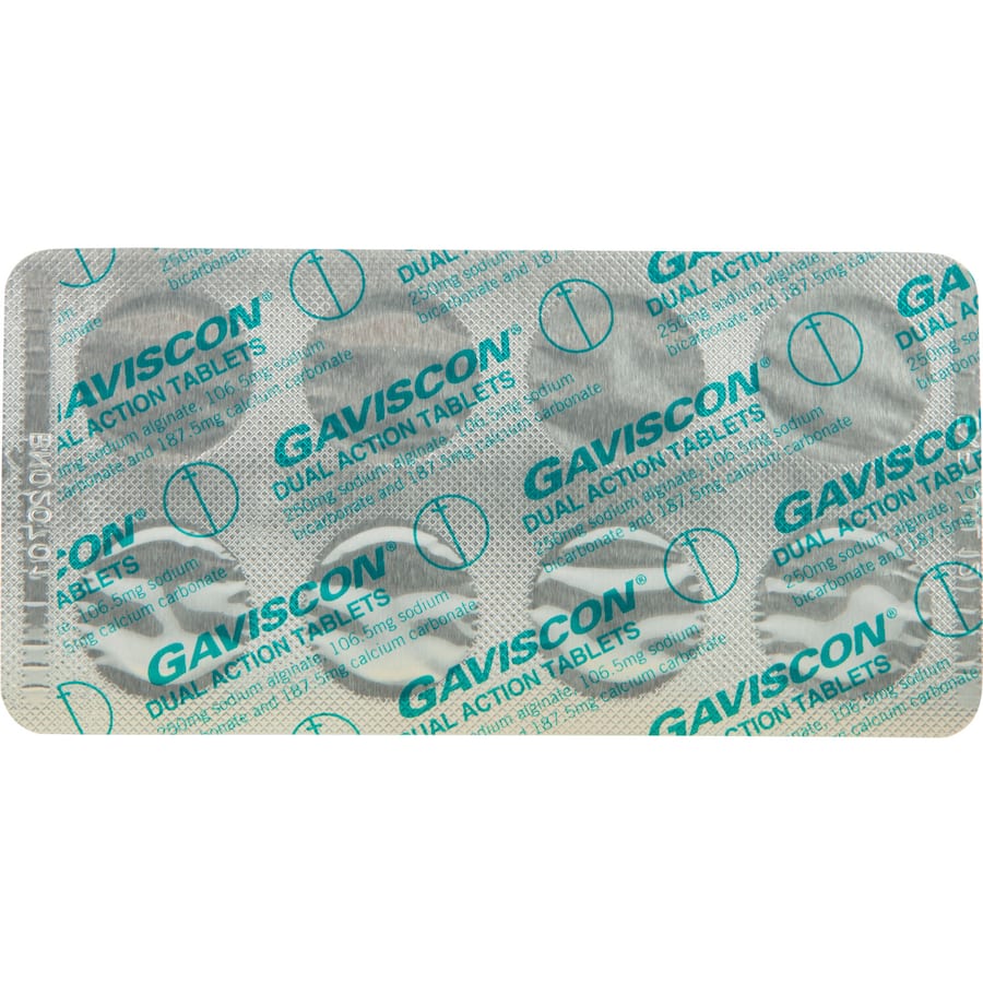 Gaviscon Dual Action Peppermint tablets provide rapid relief from heartburn and indigestion with dual-action effectiveness.