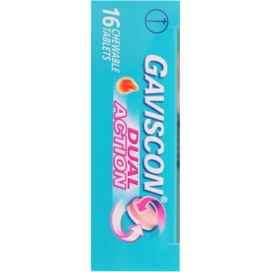 Gaviscon Dual Action Peppermint tablets offer rapid relief from heartburn and indigestion with a soothing, protective barrier.