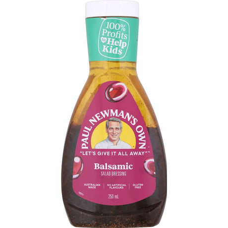 Paul Newman's Own Balsamic Vinaigrette, a rich, organic dressing perfect for salads and marinades, enhancing flavor and nutrition.