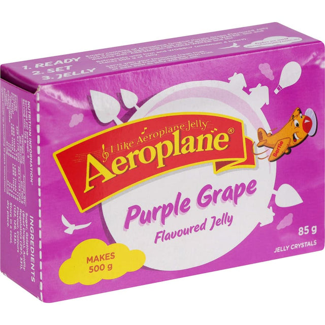 Aeroplane Jelly Original Purple Grape, a fruity dessert made with real grape juice, easy to prepare and deliciously nostalgic.