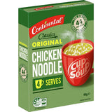 Cup of Continental Chicken Noodle Instant Soup, rich in flavor, convenient, low-calorie, and made from quality ingredients.