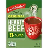 Savory Continental Cup A Soup Hearty Beef, 55g; quick, 99.5% fat-free soup made with quality herbs and vegetables.