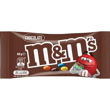 Colorful M&M's Chocolate Snack Milk in a small pouch, perfect for a quick, delicious treat on the go or during movie time.