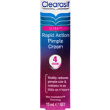 Clearasil Ultra Rapid Action Pimple Cream reduces pimples in 4 hours with deep pore treatment for quick relief.