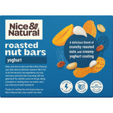 Delicious Nice & Natural Nut Bars with yogurt, packed with roasted nuts, protein, and fiber, ideal for on-the-go snacking.