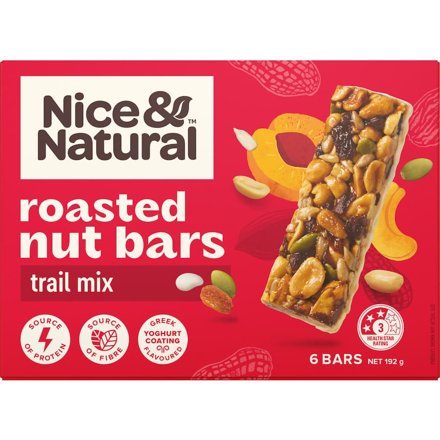 Nut bars with nuts, seeds, and Greek yogurt, offering protein, fiber, and low sugar for healthy snacking on the go.