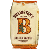 Billington's Caster Sugar Golden: fine granulated sugar with a buttery flavor, perfect for enhancing cakes and desserts.