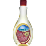 Sunfield Canola Oil bottle with easy squirt lid, a premium, cholesterol-free oil ideal for cooking and salad dressings.