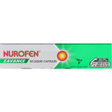 Nurofen Zavance liquid capsules for fast-acting pain relief, containing 200mg of ibuprofen for quick absorption and effectiveness.