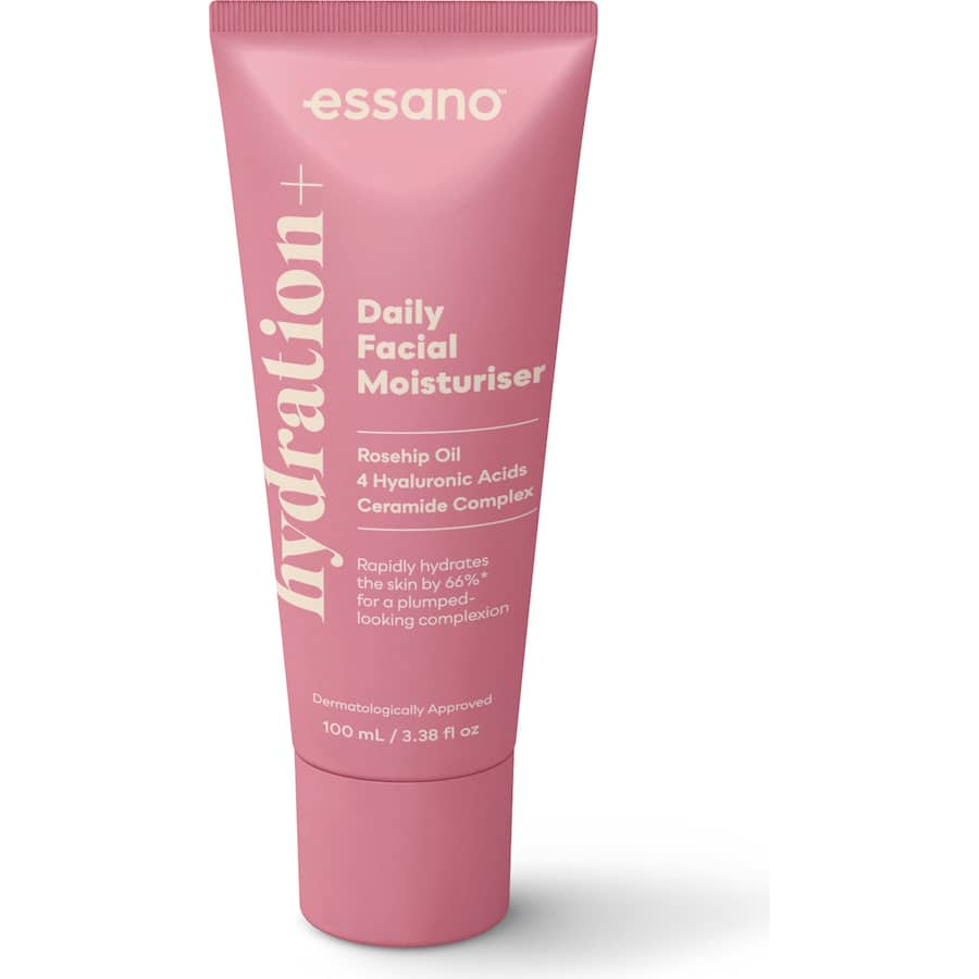 Luxurious Essano Facial Moisturiser Hydration+ for deep hydration, reducing scars, fine lines, and enhancing skin firmness and glow.