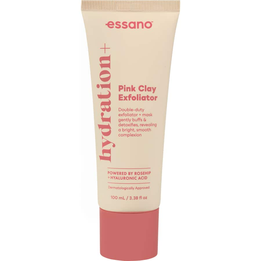 Gentle pink clay exfoliator that hydrates, improves skin tone, and reveals a radiant complexion for all skin types.