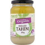 Creamy Macro Organic Hulled Tahini made from organic sesame seeds, perfect for dips, dressings, and healthy cooking.