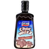 Rich and creamy Cottees Chocolate Whizz topping, perfect for enhancing desserts like ice cream and pancakes.