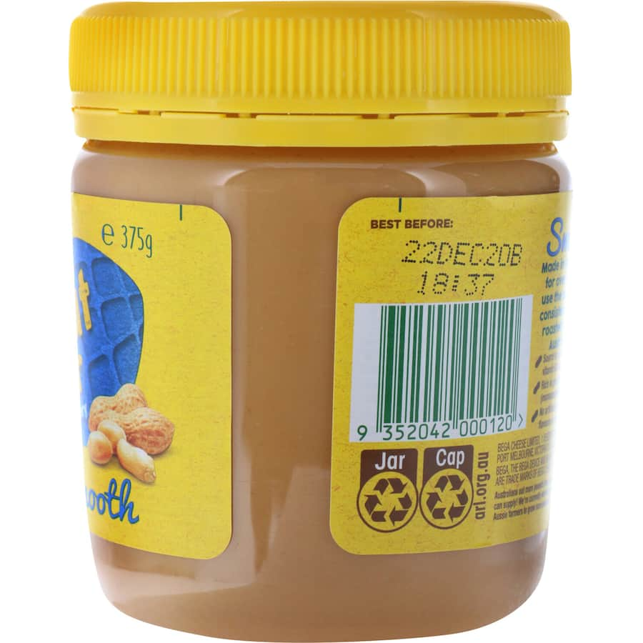 Creamy Bega Peanut Butter Smooth made from hi oleic peanuts, perfect for spreading, smoothies, and baking.