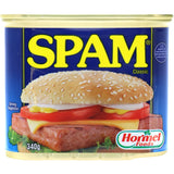 Canned Spam Ham Regular with ring pull, perfect for outdoor meals—delicious, shelf-stable, and ready to eat anywhere.
