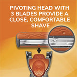 BIC Hybrid Comfort Razor with 6 cartridges offers a smooth, close shave using 3-blade technology and moisturizing strips.