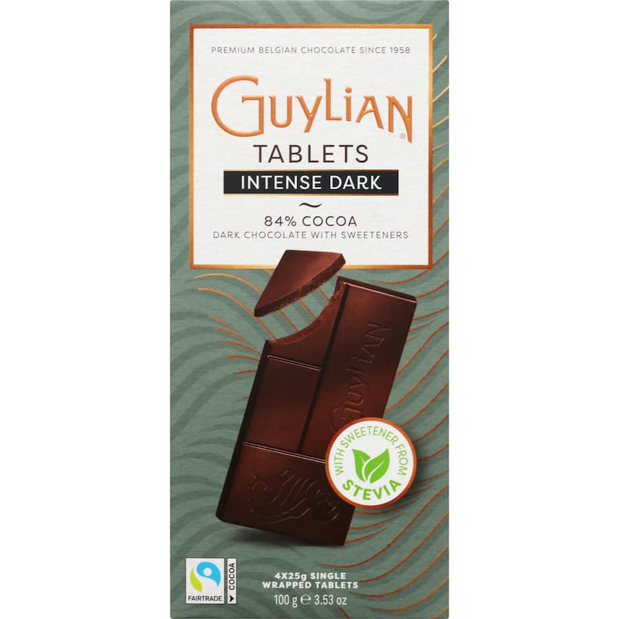 Guylian No Added Sugar Dark Chocolate bar, featuring 54% cocoa for a rich, guilt-free indulgence.