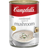 Creamy Campbell's Soup Cream Of Mushroom, perfect for comforting meals, casseroles, and sauces, with no added MSG or preservatives.