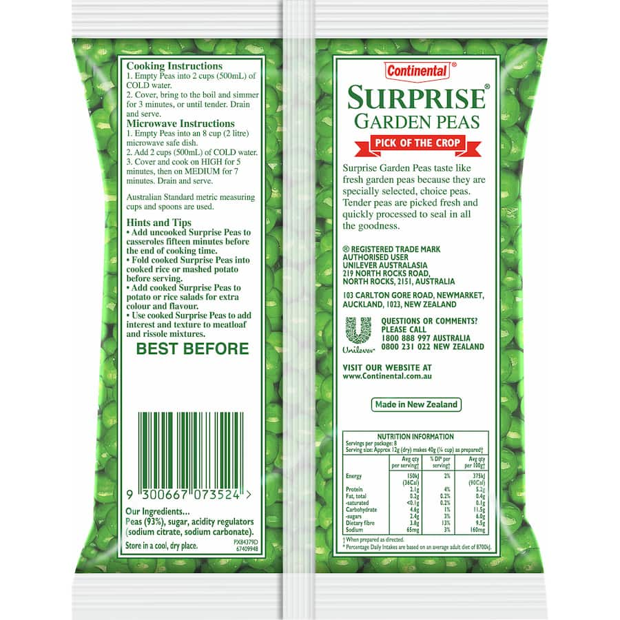 Dried Surprise Peas with a fresh garden flavor, rich in protein and fiber, perfect for quick, healthy meals.