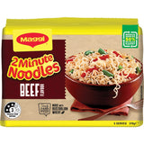 Maggi 2 Minute Instant Noodles Beef Multi Pack offers quick, savory noodles in a convenient multi-pack for easy meals.