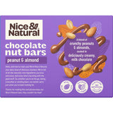 Nut bars with chocolate coating, featuring peanuts and almonds for a tasty, nutritious snack on-the-go.