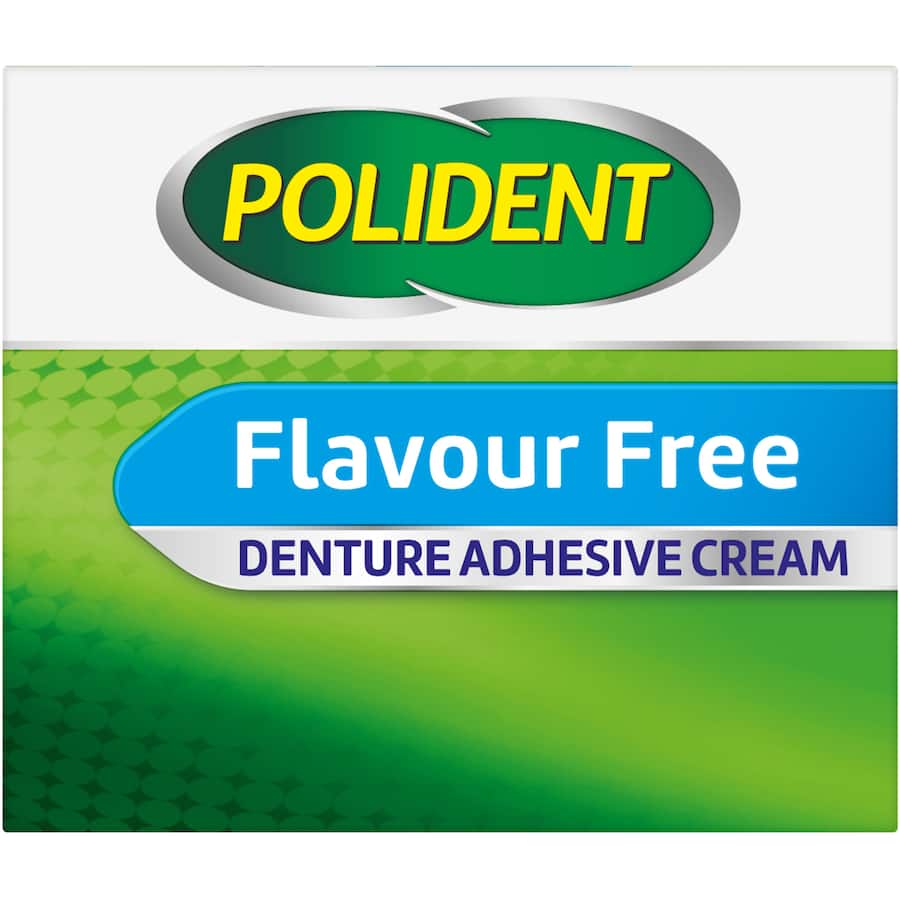 Polident Denture Adhesive Cream Flavour Free ensures a strong all-day hold for secure, comfortable denture wear without added flavors.