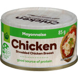 Woolworths Canned Chicken Mayonnaise in a can, perfect for quick meals, creamy texture, high protein, no artificial additives.