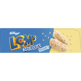 Kellogg's LCMs Split Stix Yoghurty bars featuring crispy Rice Bubbles and creamy yoghurt, ideal for lunchboxes and snacking.