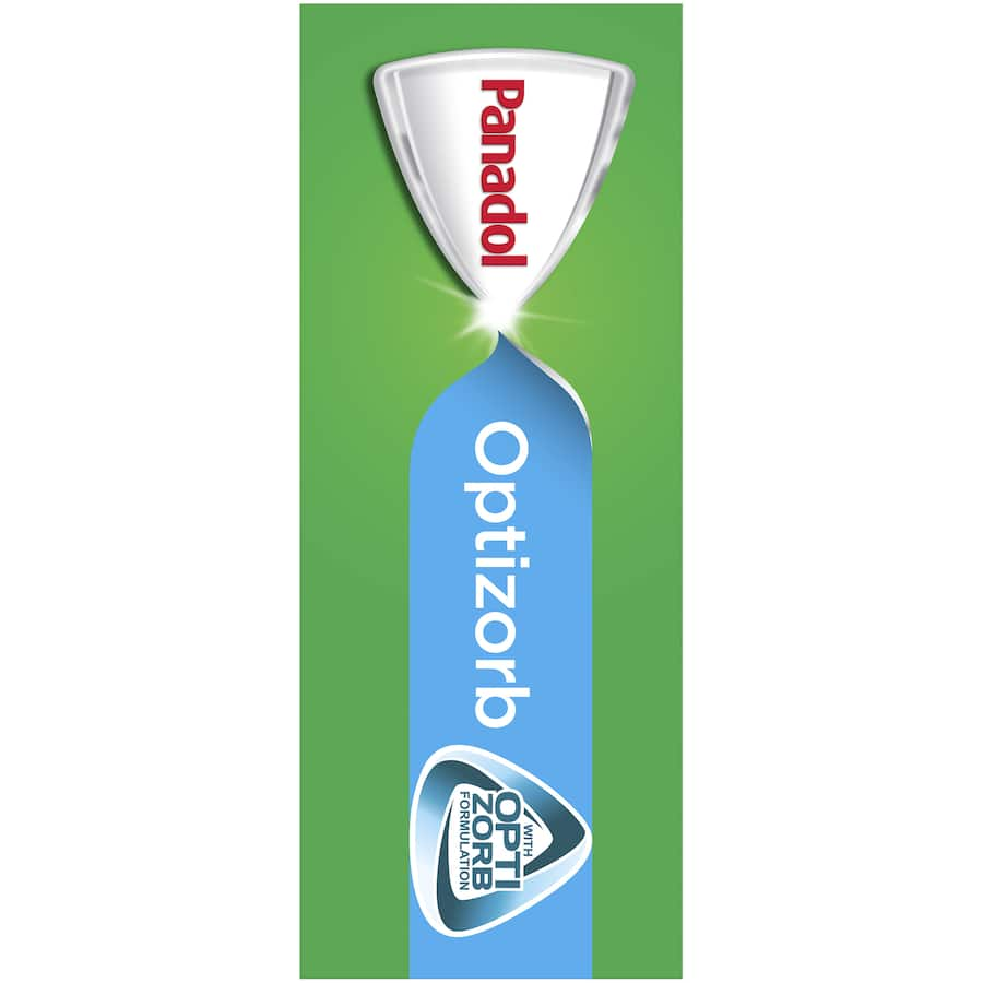 Panadol Optizorb 500mg caplets for fast pain relief, effective for headaches, fever, and various aches, gentle on the stomach.