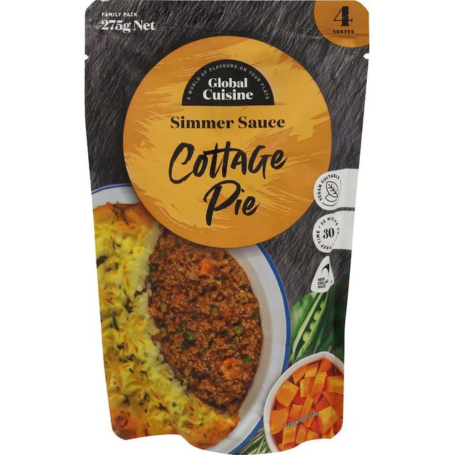 Hearty Cottage Pie Sauce Mx for easy gourmet meals, featuring savory herbs and spices for classic comfort food taste.