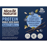 Wholeseed Blueberry & Vanilla protein bar, gluten-free with natural ingredients, perfect for on-the-go nutrition and post-workout recovery.