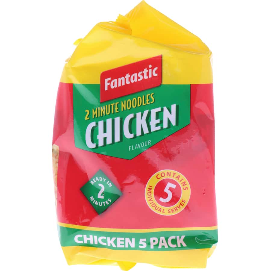 Fantastic 2 Minute Instant Noodles Chicken Multi Pack 5pk 425g