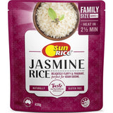 Bowl of Sunrice Steamed Jasmine Rice with a fluffy texture, perfect for enhancing Asian cuisine meals.