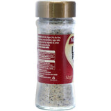 Masterfoods Lemon Pepper Seasoning in a glass shaker, featuring a zesty citrus and peppery spice blend for versatile cooking.