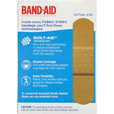 Band Aid Plasters Flex Fabric Strips with advanced Quilt-Aid technology for pain-free healing of cuts and scrapes.