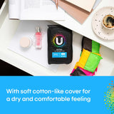 U By Kotex Maximum Protection Pads with Wings, featuring a fast-absorbing core for heavy flow, secure wings, and a soft cover.