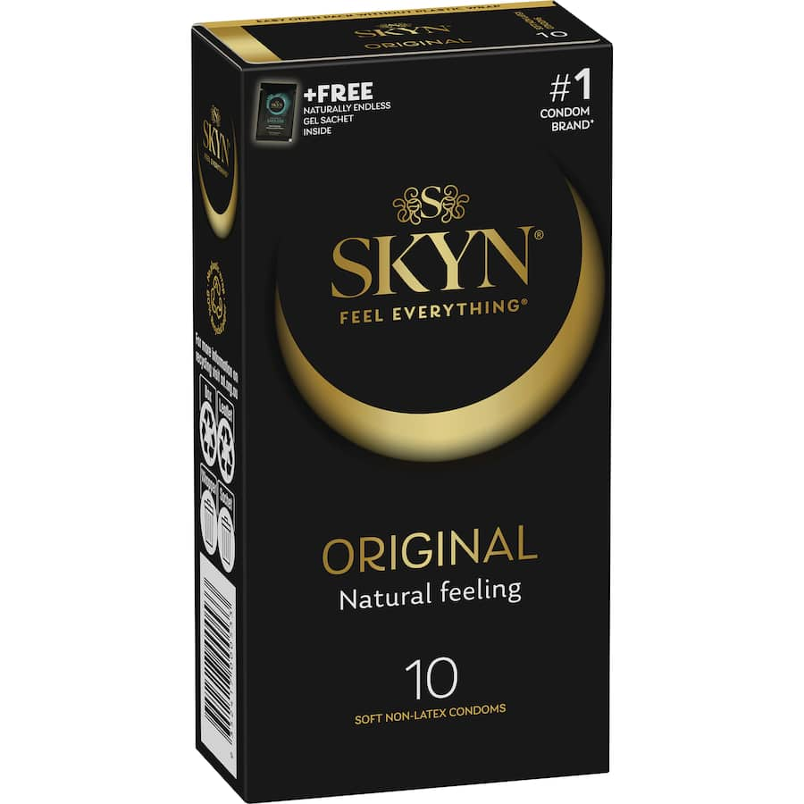 Ultra-soft Skyn Condoms Original made from non-latex SKYNFEEL™ technology for enhanced pleasure and safety.