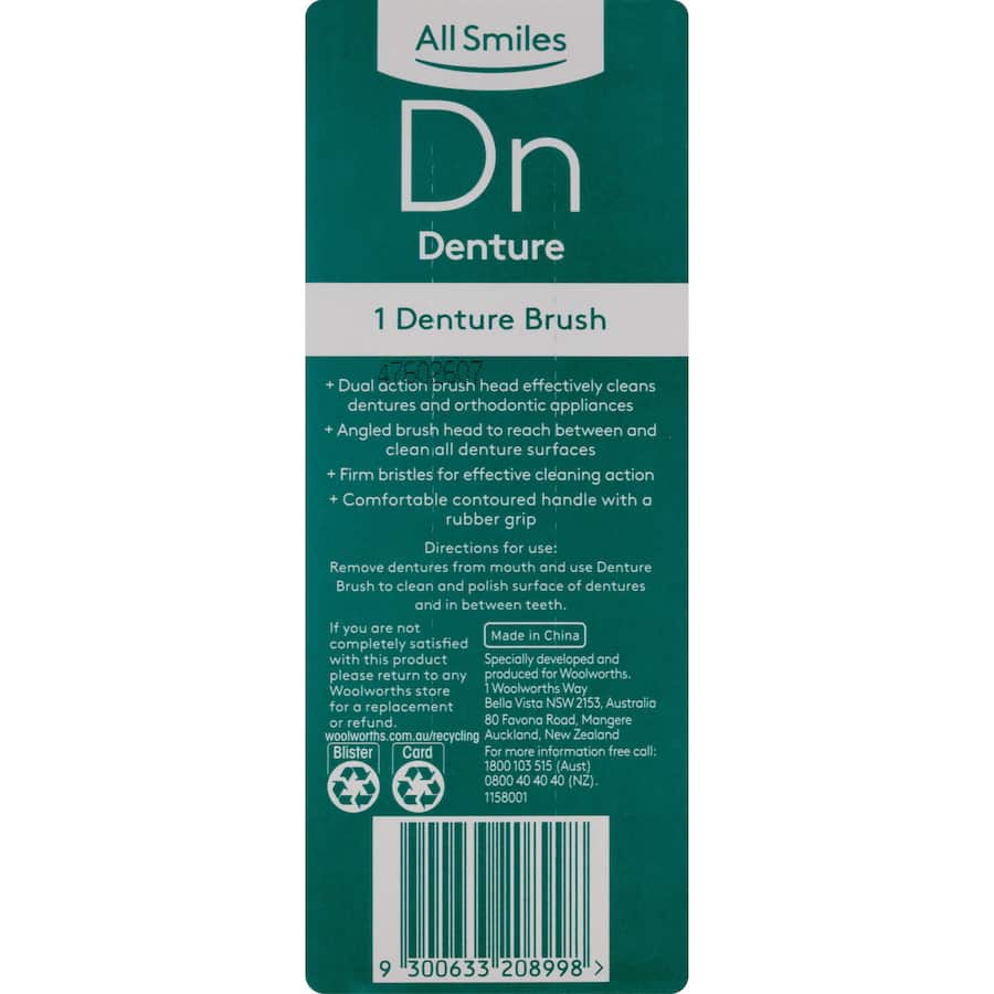 All Smiles Denture Brush  1pack