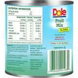 A vibrant Dole Fruit Salad Mix featuring pineapple and papaya in natural juice, perfect for snacks or breakfast.