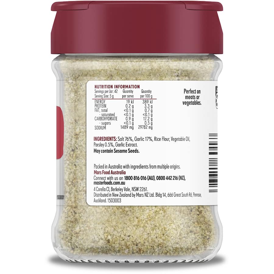 Masterfoods Garlic Salt  Shaker 210g