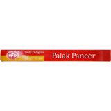 A ready-to-eat pack of Mtr Indian Palak Paneer featuring spinach, creamy paneer, and aromatic spices for a wholesome vegetarian meal.