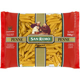 San Remo Penne No. 18, vegan tubular pasta made from 100% Australian durum wheat, cooks in 12 minutes.