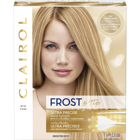 Clairol Nice N Easy Hair Colour Kit for ultra-precise blonde highlights, featuring a cap and hook for easy application.