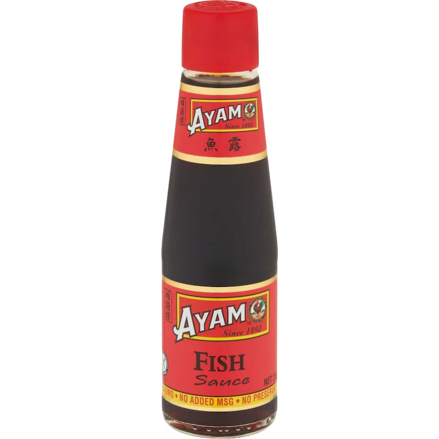 Ayam Fish Sauce bottle, featuring premium-grade umami seasoning for enhancing Asian dishes and marinades.