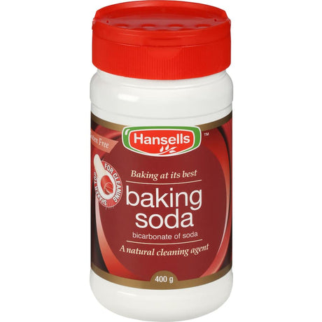 Bag of Hansell Baking Soda, a versatile leavening agent for baking and cleaning, packed in a resealable pouch.