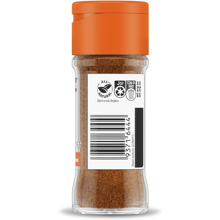 Masterfoods Chilli Powder Ground in a glass shaker jar, adds vibrant heat and flavor to curries, tacos, and barbecued meats.