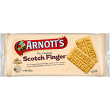 Golden-baked Arnotts Scotch Finger biscuits, featuring a rich buttery taste and crumbly texture, perfect for tea time.